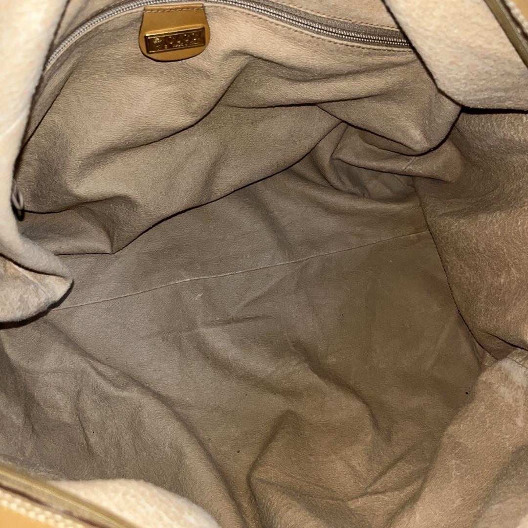 オールドグッチ　マイクロGG ボストンバッグ　シェリーライン　ブラウン　PVC