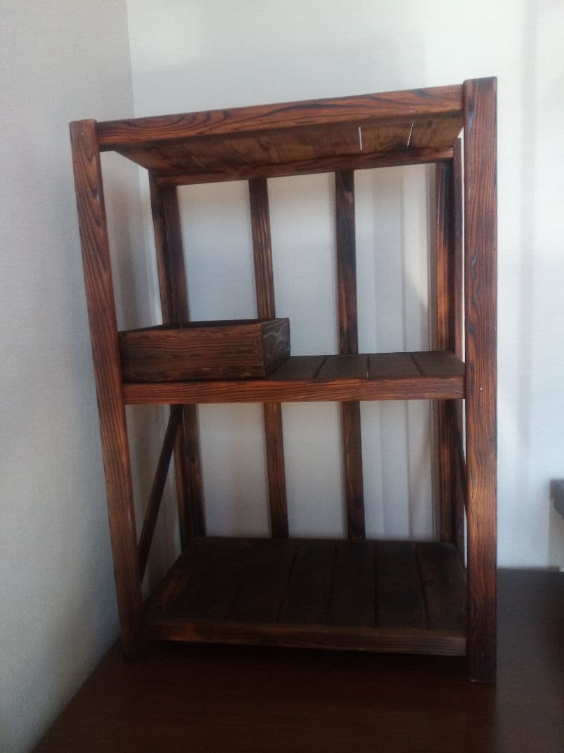 和風焼杉飾り棚（ハンドメイド）