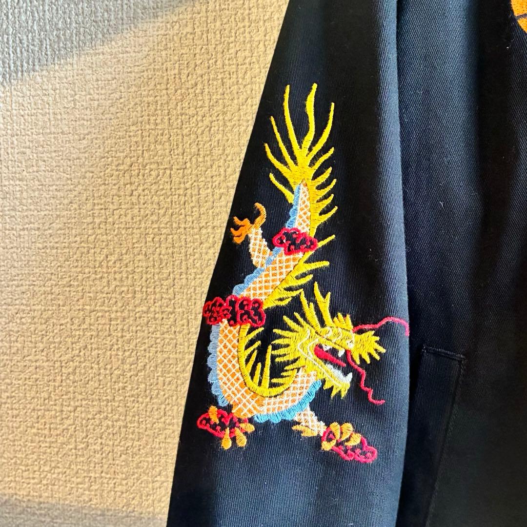 HOUSTON スーベニアジャケット 刺繍 ブラック Lサイズ