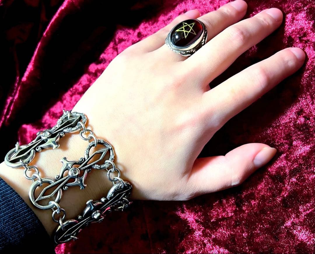 【激レア】clan.t.i シルバー 925 水晶 メンズ ブレスレット