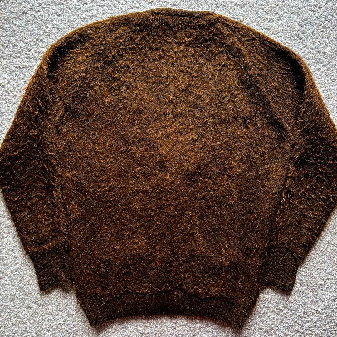【60s】 モヘアカーディガン 毛足長 ブラウン グランジ シャギー Sears