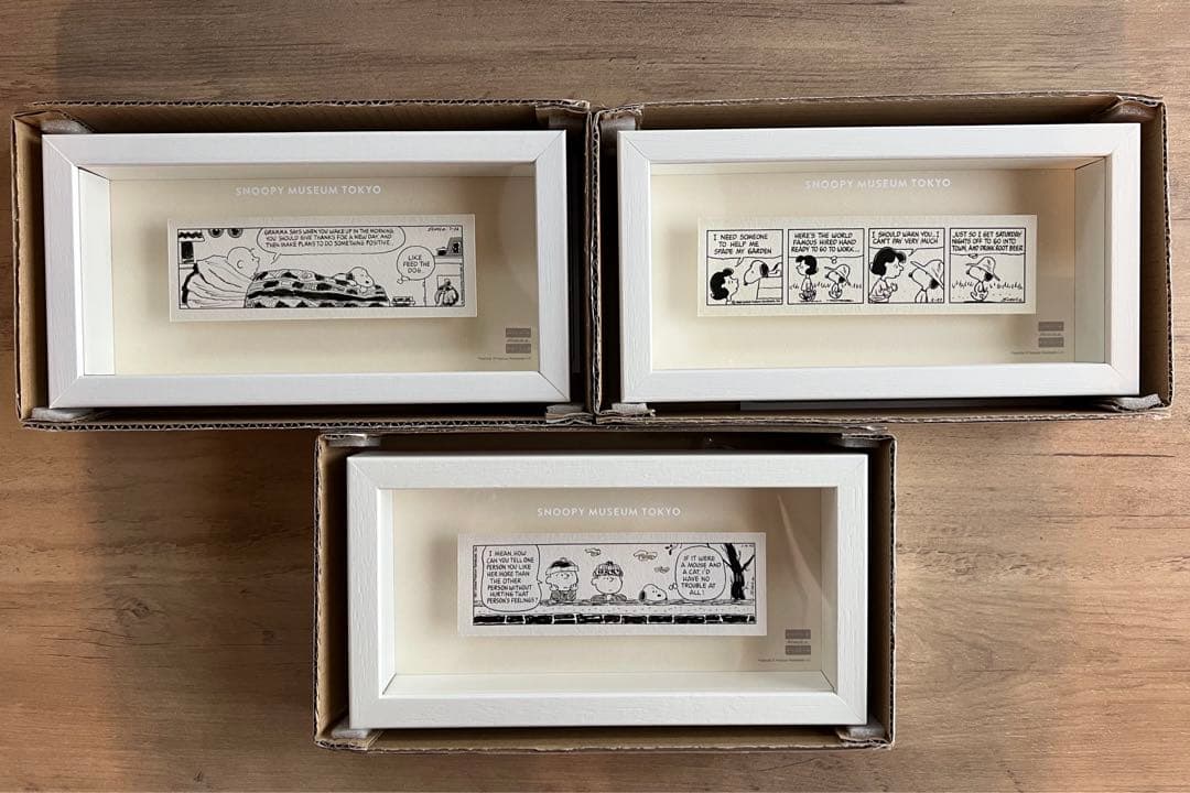 六本木スヌーピーミュージアム　原画ミニフレーム　3点セット