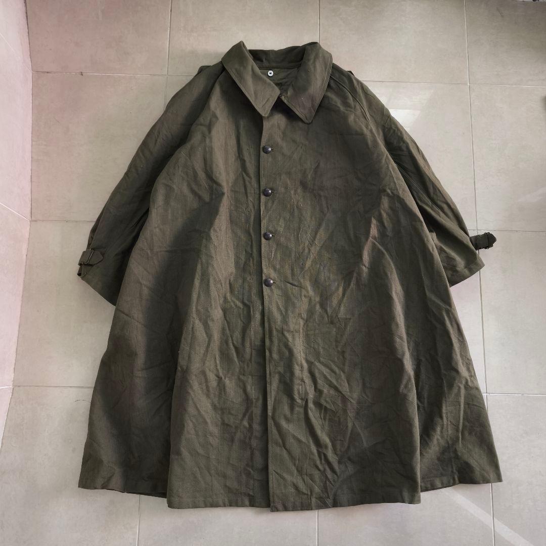 40s 50s 極上シルエット フランス軍 M-35 モーターサイクルコート