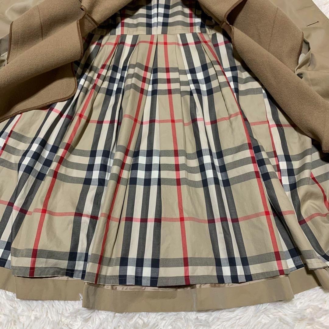 美品　バーバリーロンドン　トレンチ　プリーツ　フォックス　ハニーベージュ　L