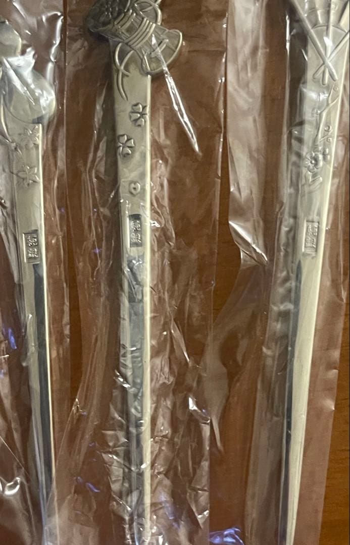 純銀 銀製 菓子楊枝 3本セット 木箱入り 総重量35g 未使用