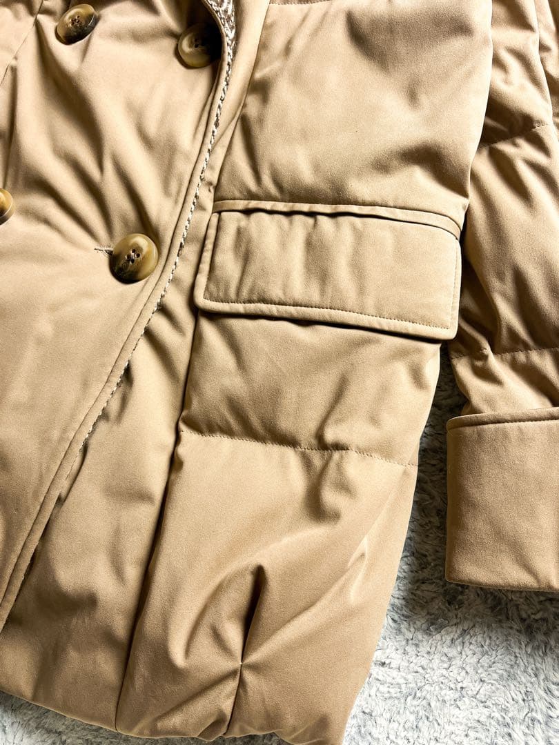 【YOSOOU】ヘリンボーン切替 ダブルブレストダウンジャケット