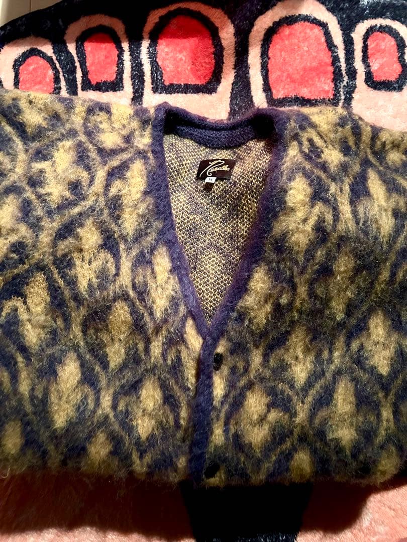 Needles モヘア総柄カーディガン Mサイズ