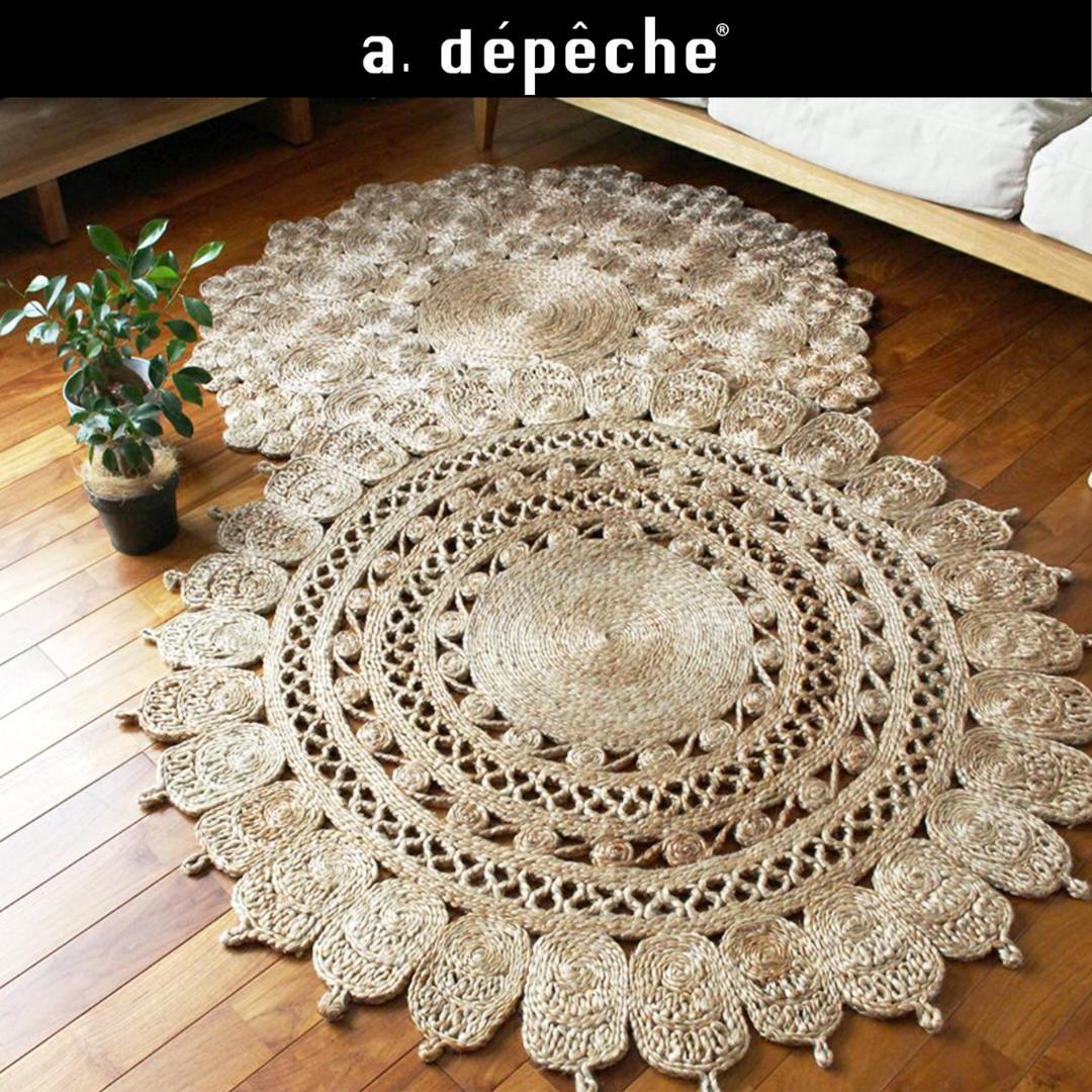 未使用◆ A depeche アデペシュ ジュート ラグ 9992