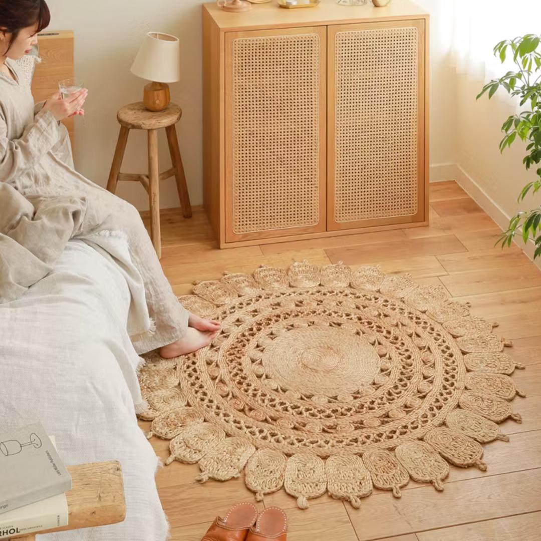 未使用◆ A depeche アデペシュ ジュート ラグ 9992