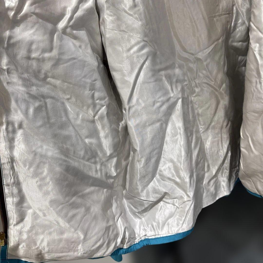 青色 スカジャン 虎と福の刺繍　ベトジャン