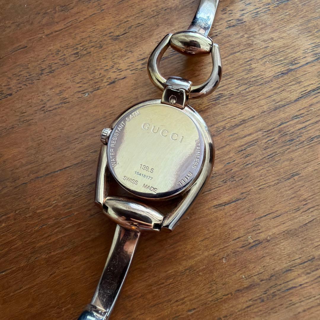 GUCCI Watch 139.5 3P ダイヤモンド シェル文字盤 PG 稼働