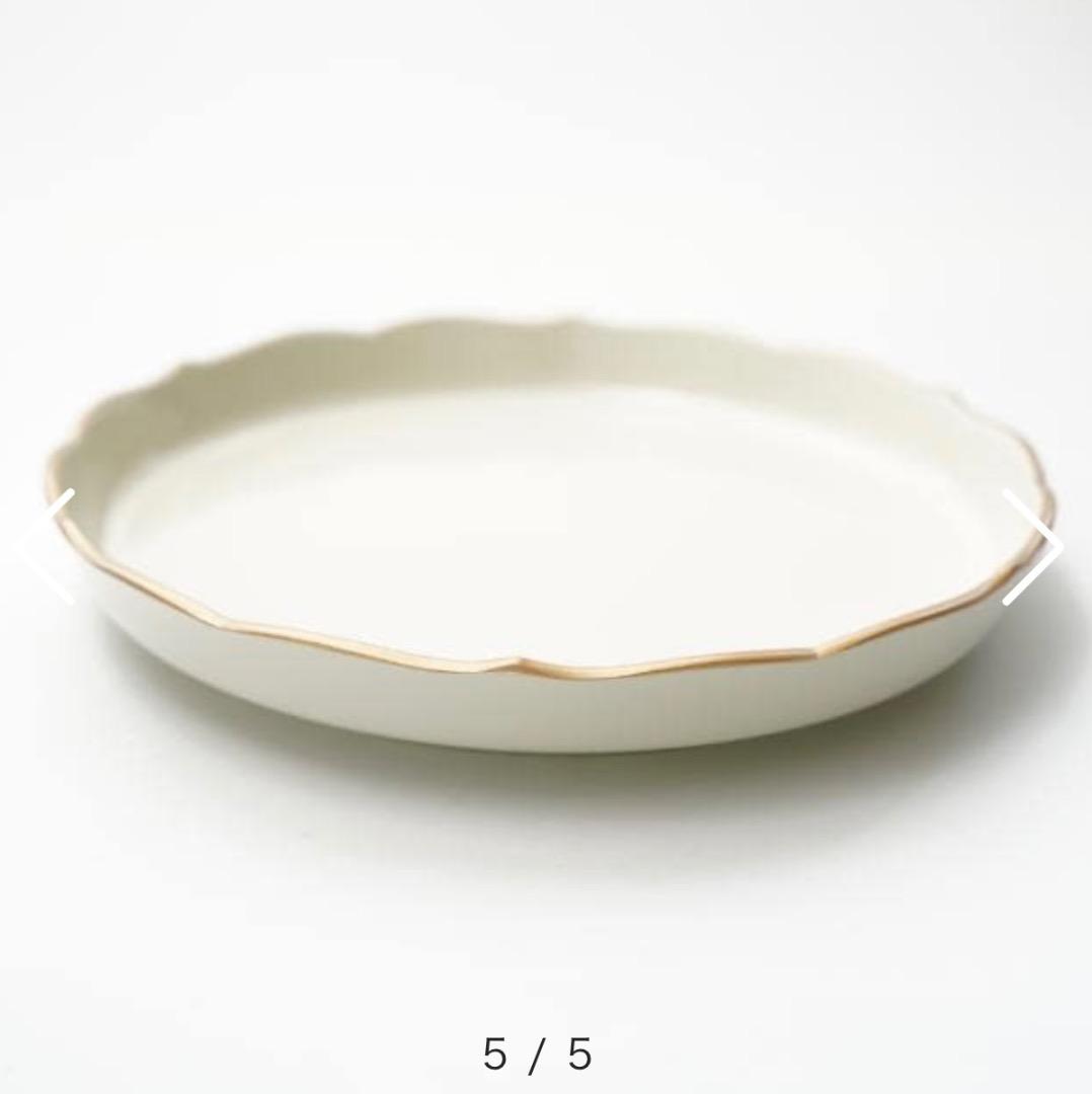 【新品】輪花皿 柿朱縁金／白縁金　4枚セット　 FOURGRACEオリジナル