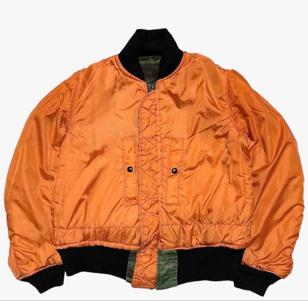 USA製【80s】ALPHA コットン生地　カモフラージュ　迷彩　MA1