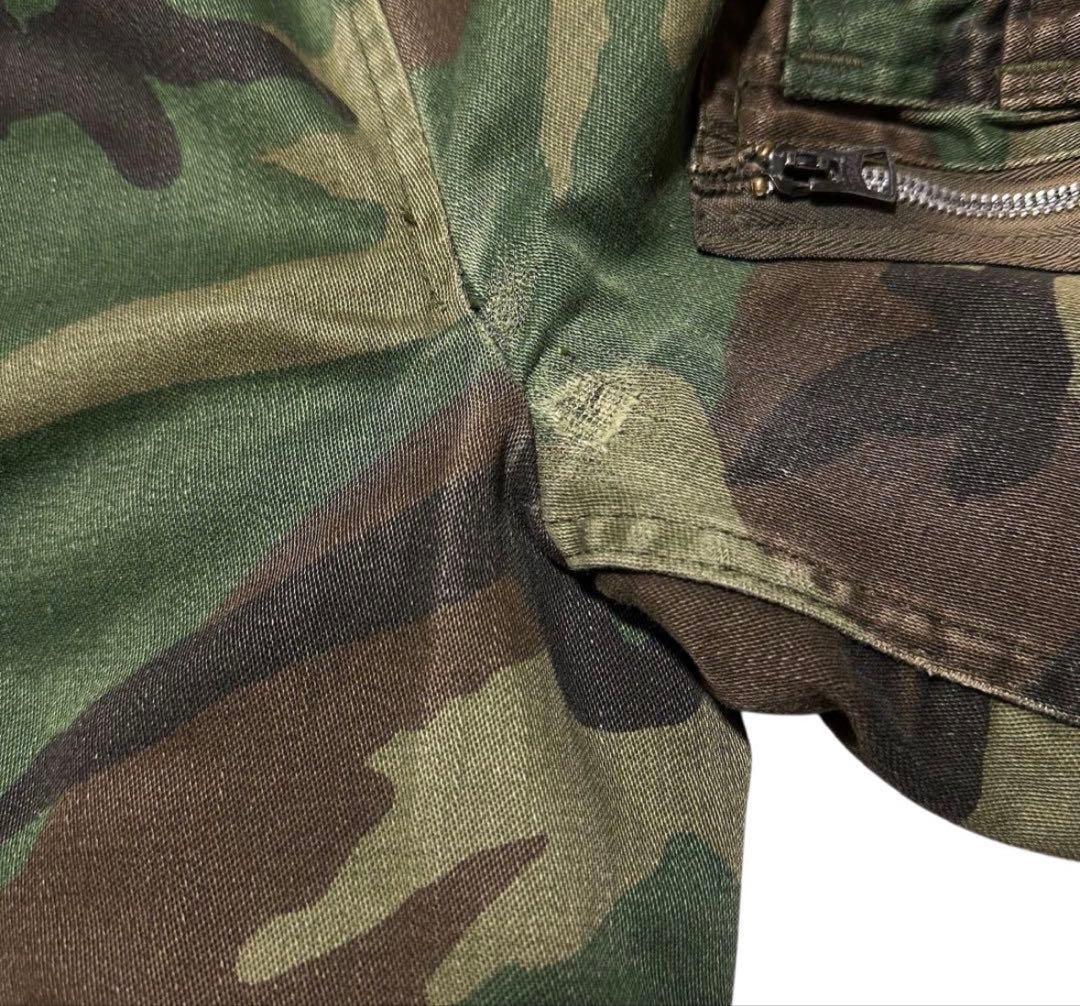 USA製【80s】ALPHA コットン生地　カモフラージュ　迷彩　MA1