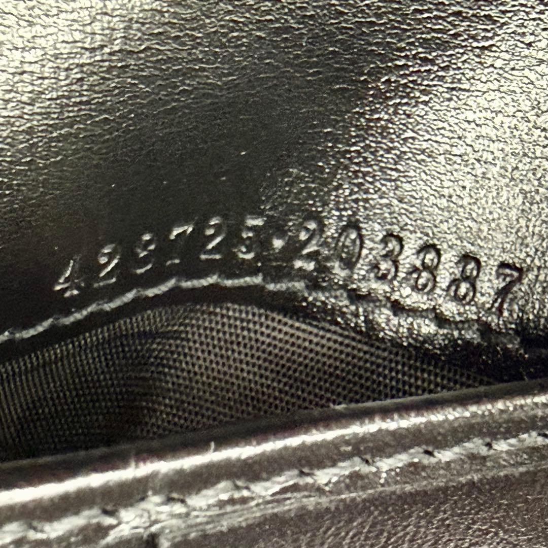 新品✨ GGマーモント レザー コンパクト ウォレット 二つ折り 財布 ブラック