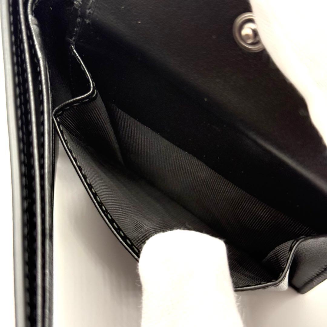 新品✨ GGマーモント レザー コンパクト ウォレット 二つ折り 財布 ブラック