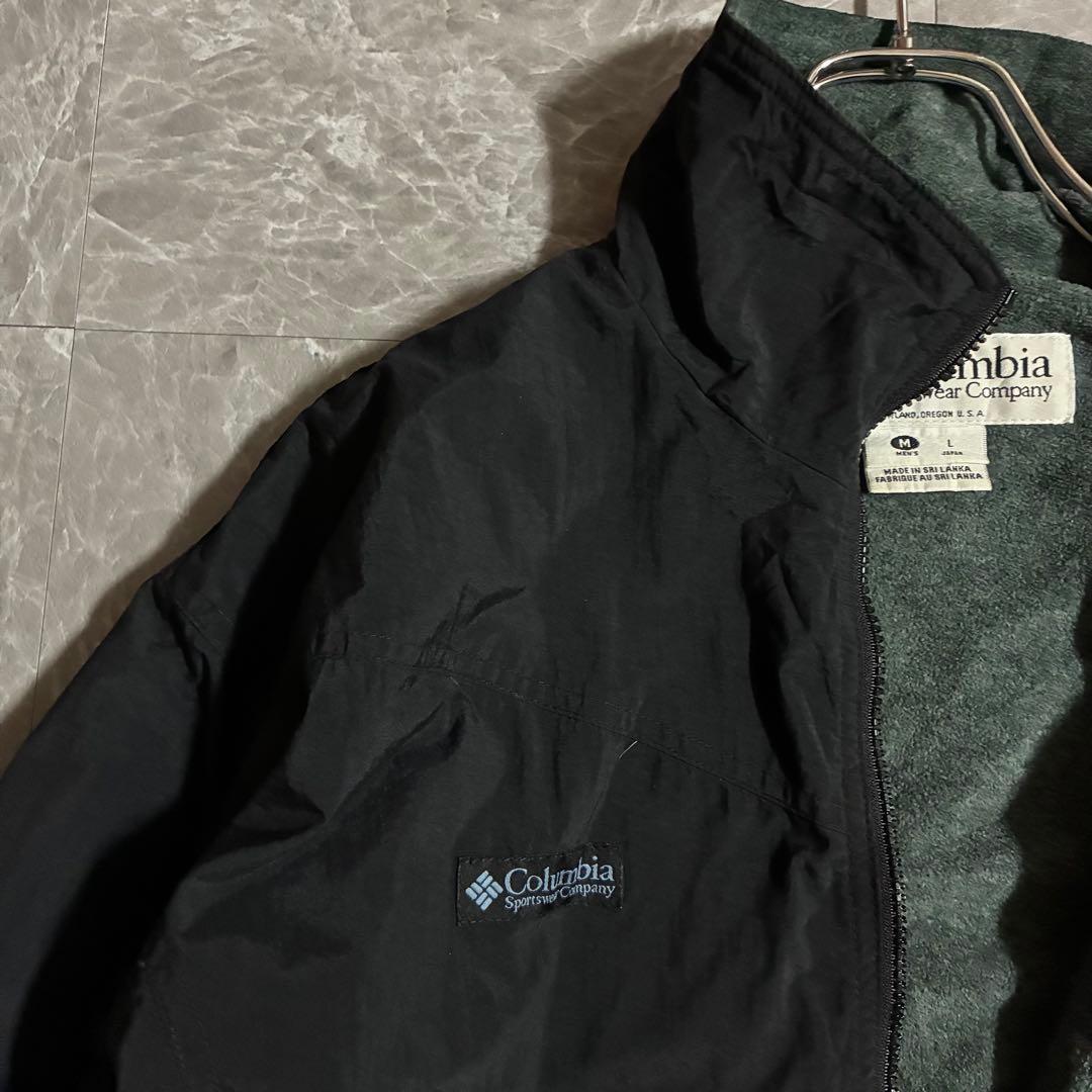 90s Columbia ウォームアップジャケット 刺繍ロゴ M ドローコード