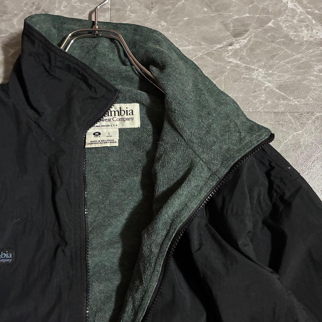 90s Columbia ウォームアップジャケット 刺繍ロゴ M ドローコード