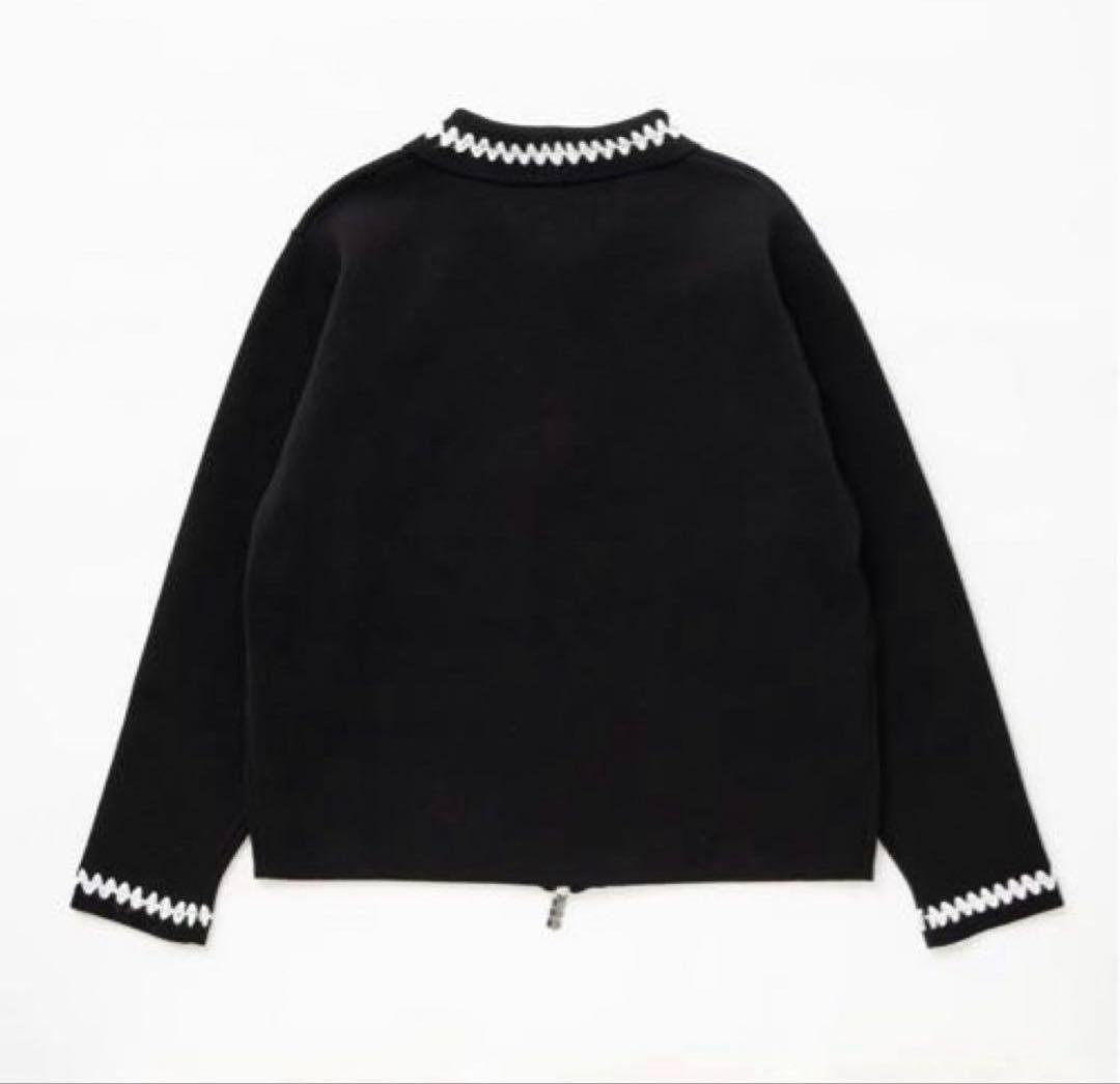 ttt_msw Knit polo cardigan（BLACK）