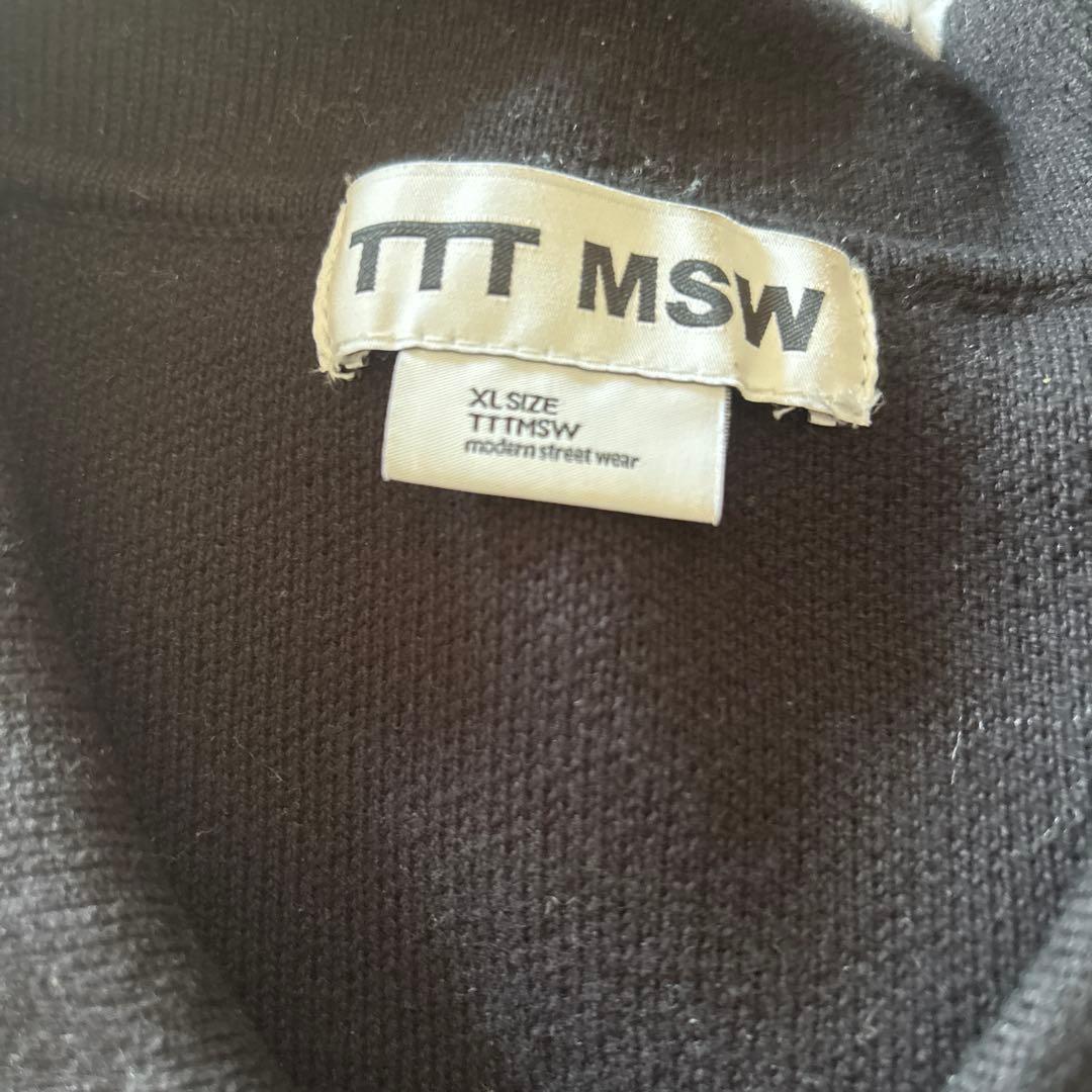 ttt_msw Knit polo cardigan（BLACK）