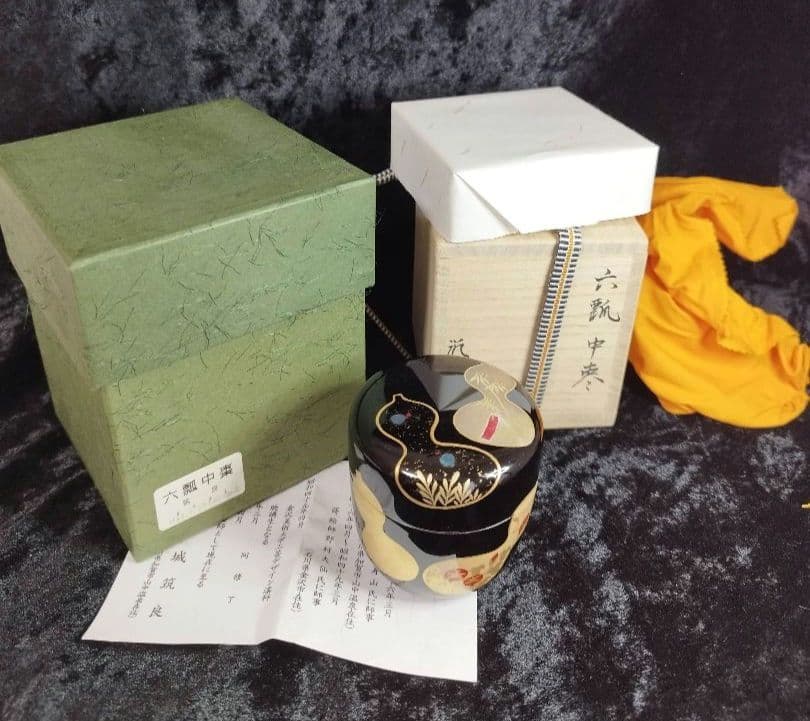 蒔絵中棗　六瓢中棗　茶道具