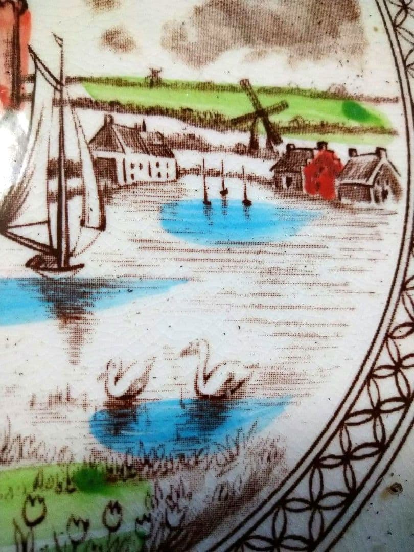 ♥６０年前のアンティーク・ヴィンテージ♦コレクション品【オランダ城風景】大皿２皿