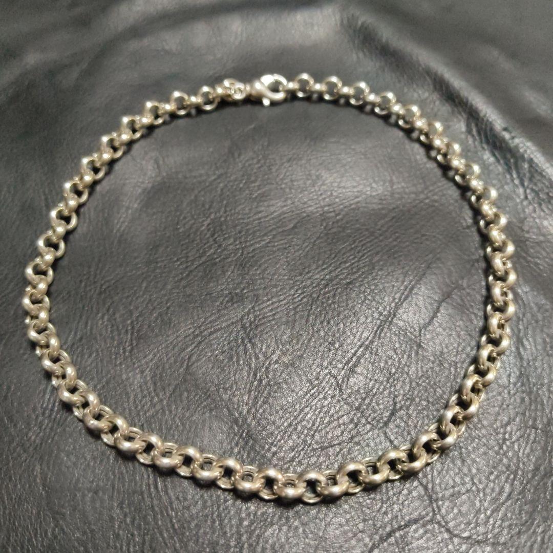 シルバー925 ネックレス 甲丸 ロールチェーン 太め 8mm 42cm