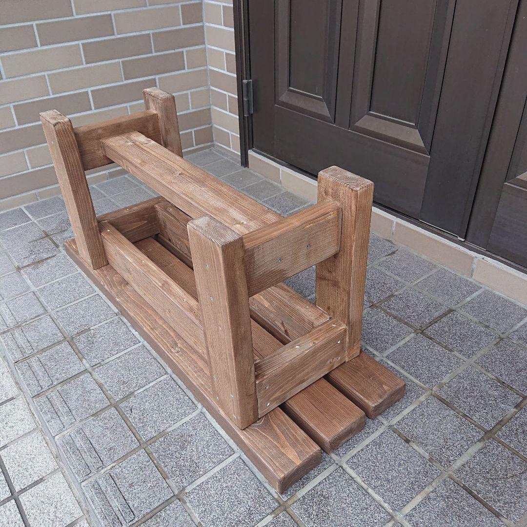 ベンチ　木製　８７cmタイプ　高さ３７cm　丈夫　多目的　椅子　スツール 屋外用