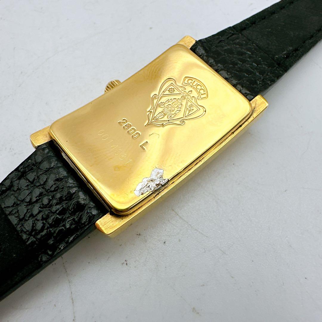 美品 稼動品 GUCCI グッチ 2600L レディース腕時計 ゴールド 青