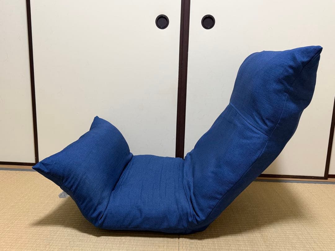 座椅子ヤマザキ ウエーブチェアKDR(ブルー)頭部背部脚部/３カ所リクライニング