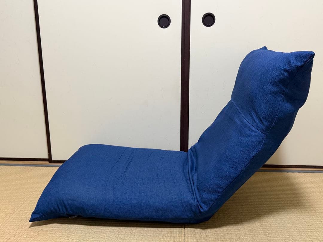 座椅子ヤマザキ ウエーブチェアKDR(ブルー)頭部背部脚部/３カ所リクライニング