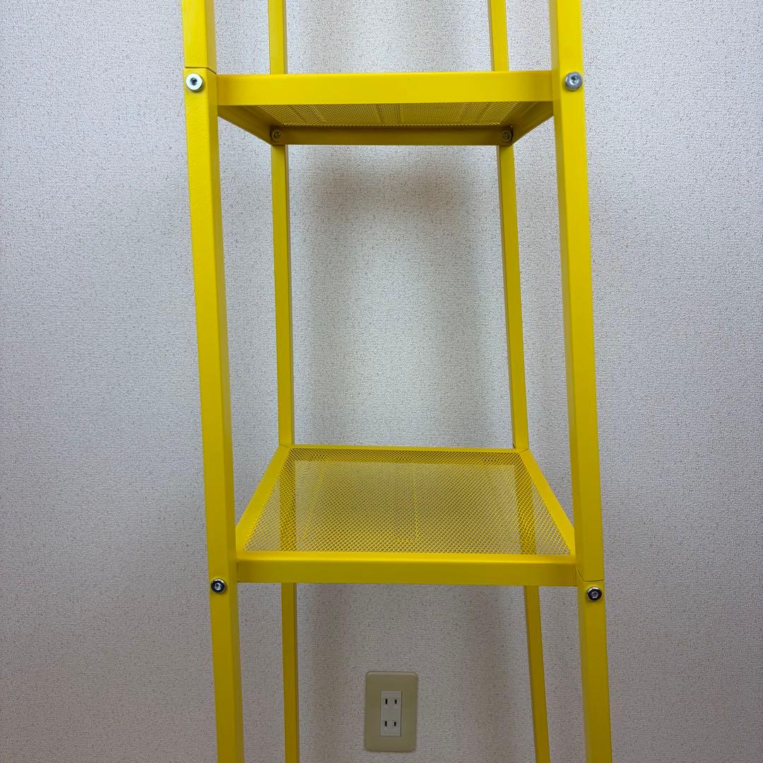 送料無料 IKEA LERBERG レールベリ イエロー メタルラック 4段