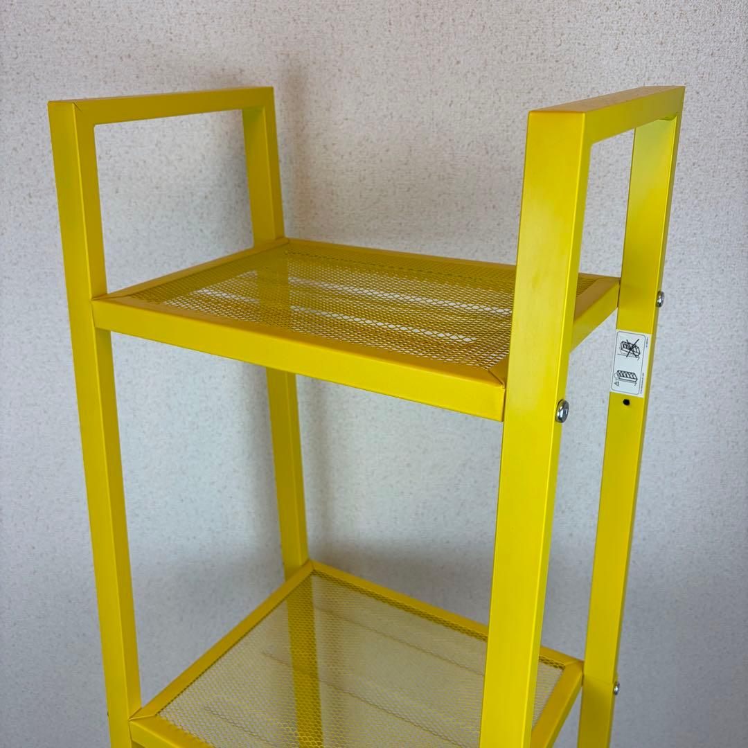 送料無料 IKEA LERBERG レールベリ イエロー メタルラック 4段