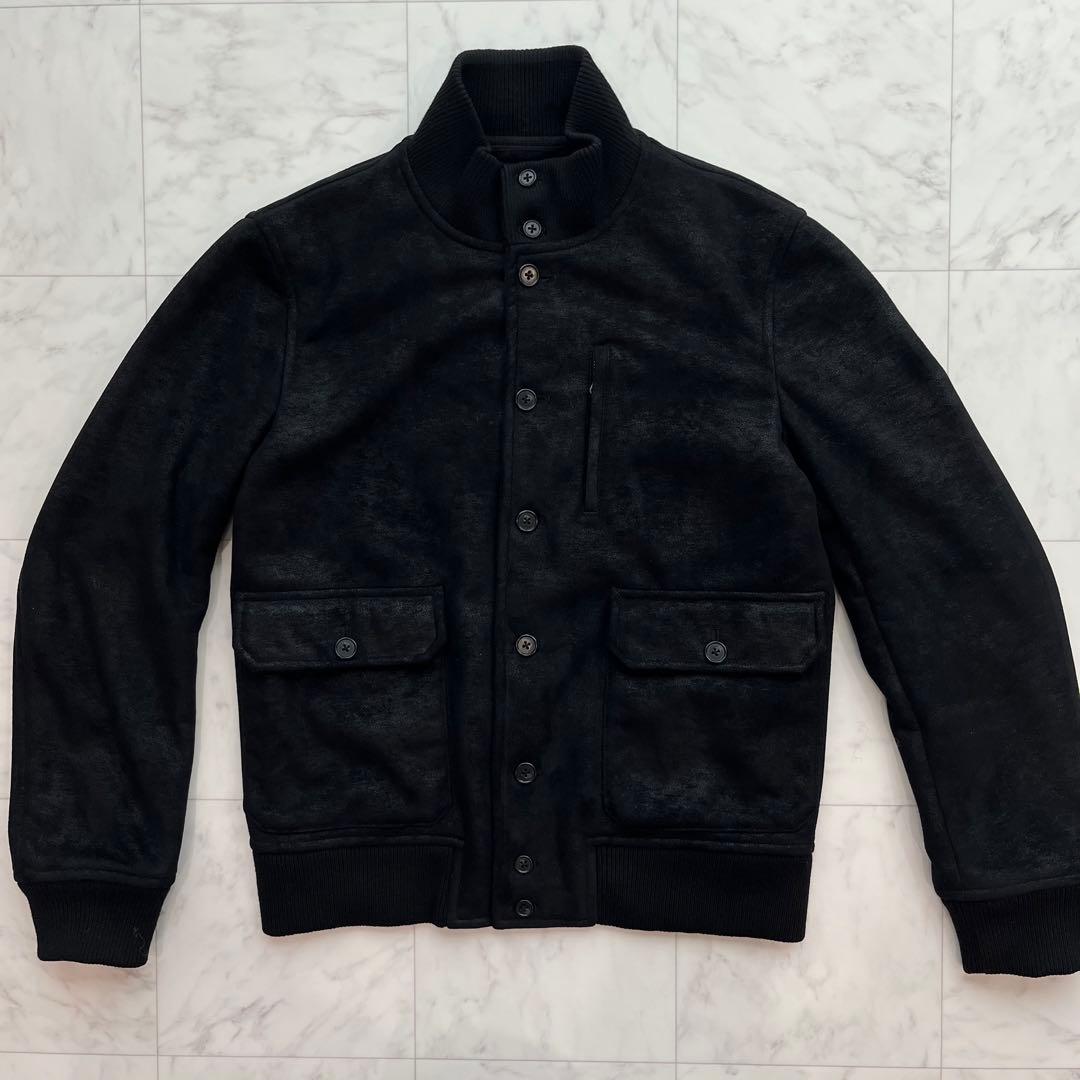 BEAMS y2k スエードブルゾン 裏ボア　短丈 スタジャン風　黒