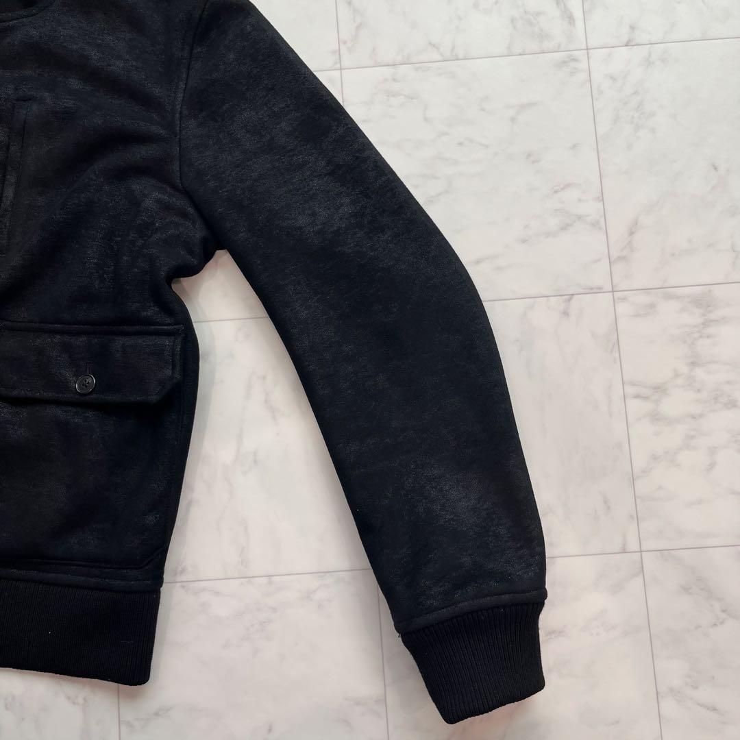 BEAMS y2k スエードブルゾン 裏ボア　短丈 スタジャン風　黒