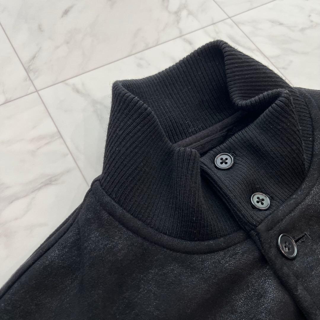 BEAMS y2k スエードブルゾン 裏ボア　短丈 スタジャン風　黒