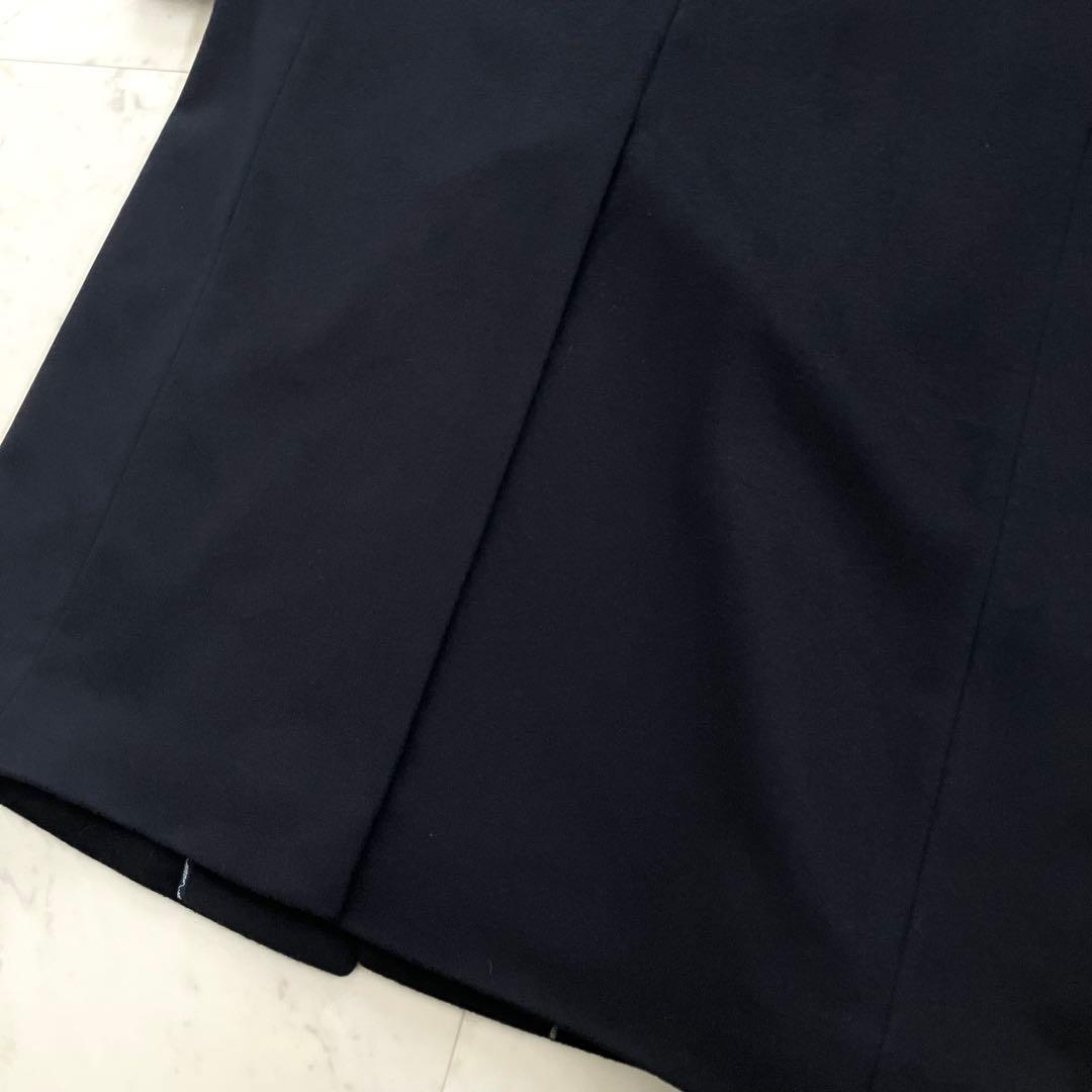 美品 ピュアカシミヤ100% ロングコート 濃紺 2L マキシ丈