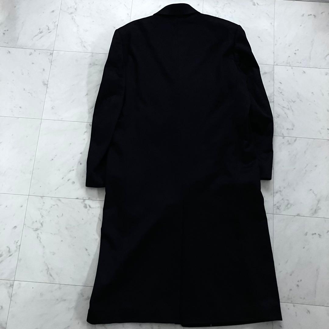 美品 ピュアカシミヤ100% ロングコート 濃紺 2L マキシ丈