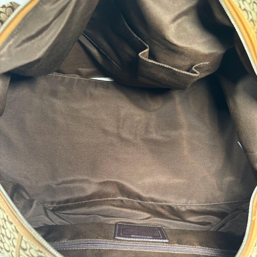 コーチ COACH ボストンバッグ ミニシグネチャー 総柄 キャンバス ブラウン