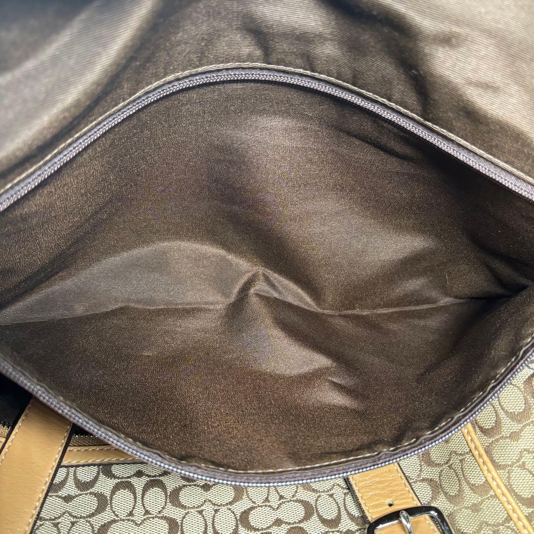 コーチ COACH ボストンバッグ ミニシグネチャー 総柄 キャンバス ブラウン