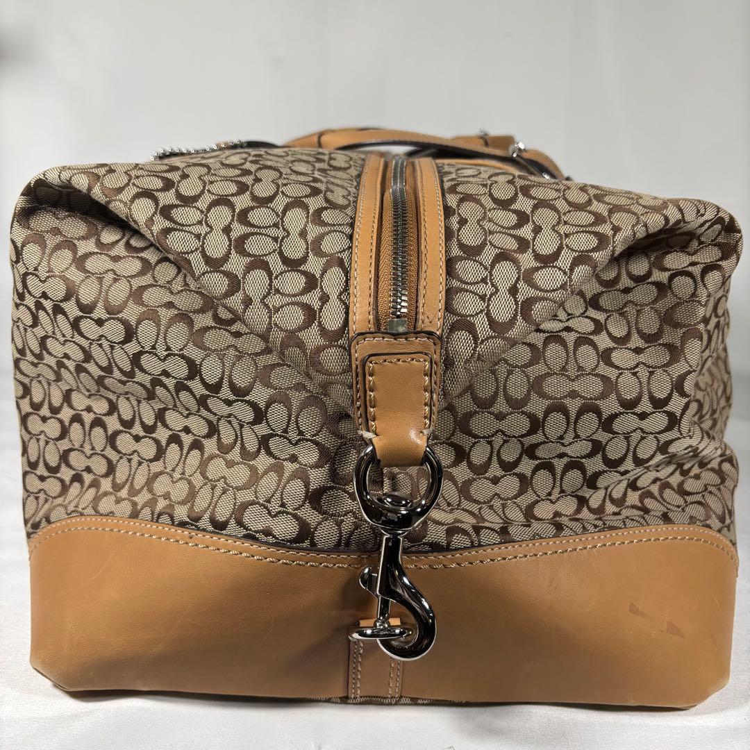 コーチ COACH ボストンバッグ ミニシグネチャー 総柄 キャンバス ブラウン