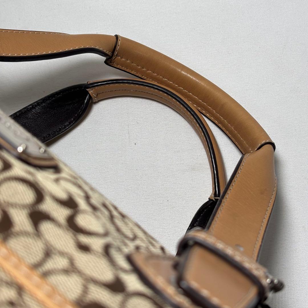 コーチ COACH ボストンバッグ ミニシグネチャー 総柄 キャンバス ブラウン