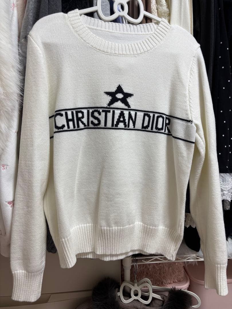 CHRISTIAN DIOR ホワイト ニットセーター