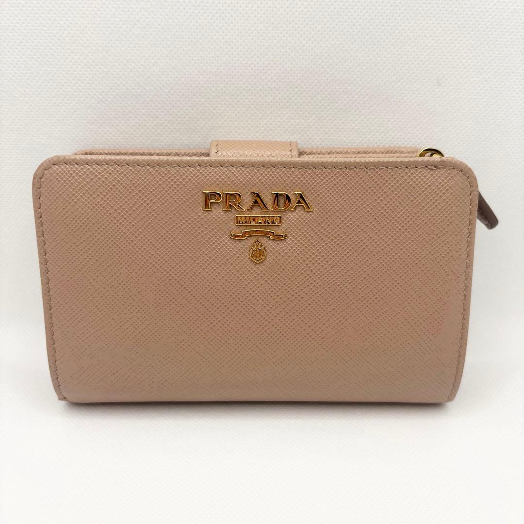 【美品】数回のみ使用 プラダ PRADA 二つ折り財布 サフィアーノレザー財布