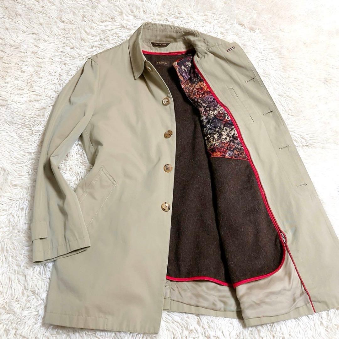 【花柄ライナー・美品】ポールスミスコレクション　ステンカラーコート　L　ベージュ