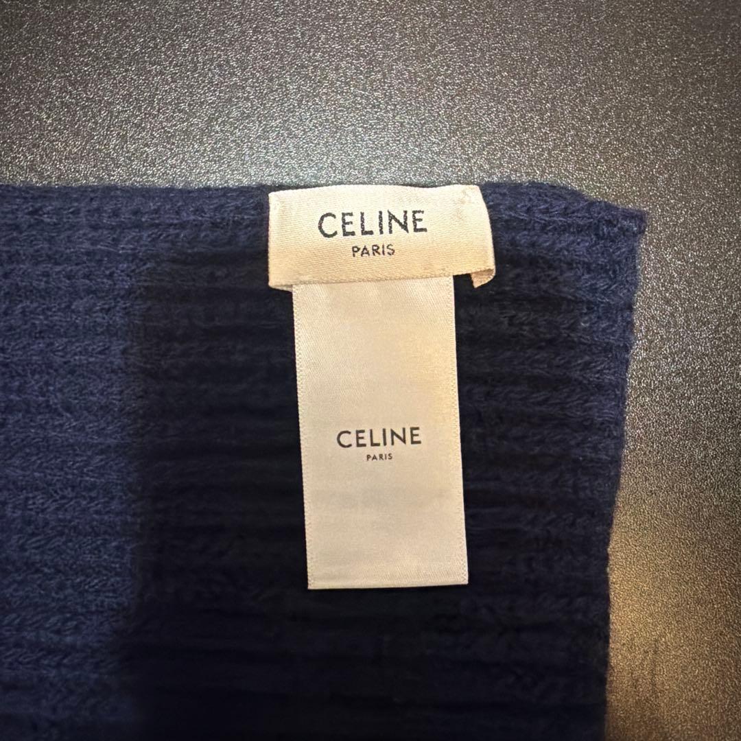 美品ですCELINE ネイビー ニットマフラー