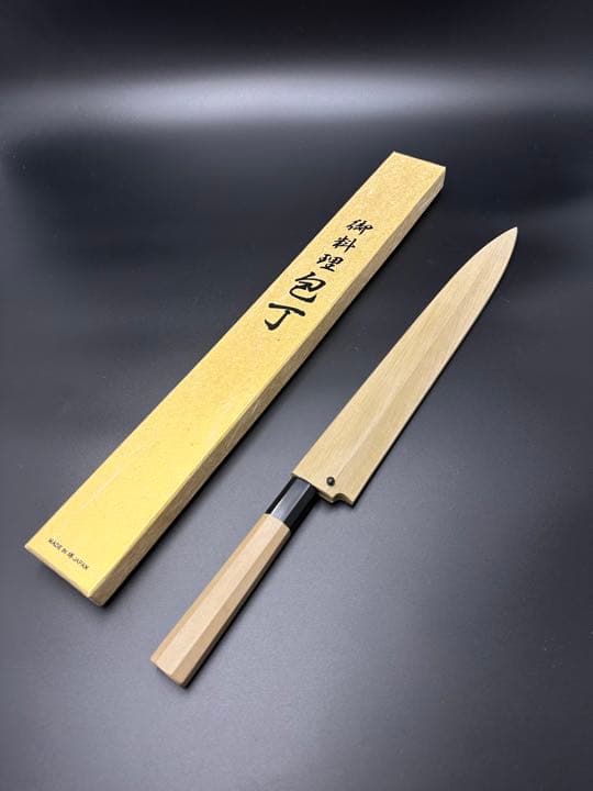 業務用 柳刃 青ニ 尺寸 300mm 本霞 鞘付き