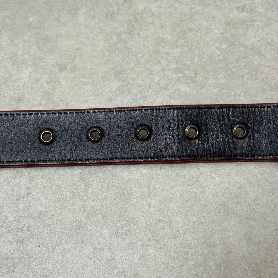 【ボッテガヴェネタ】ベルト　イントレチャート　シルバー金具　ネイビー