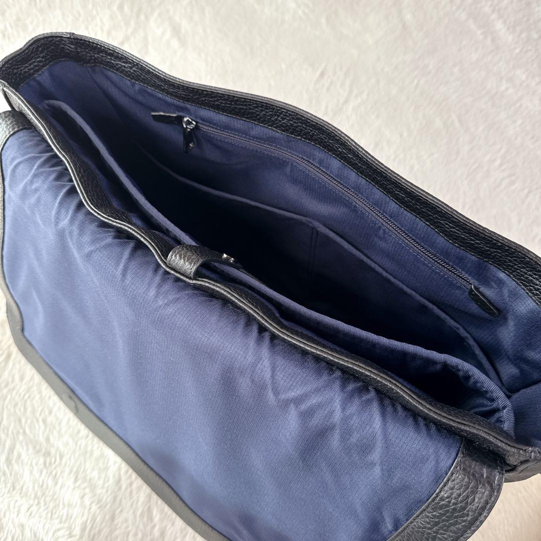 ☆美品 コールハーン メッセンジャーバッグ シボ革 2WAY ショルダーバッグ