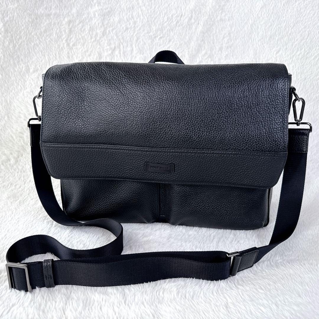 ☆美品 コールハーン メッセンジャーバッグ シボ革 2WAY ショルダーバッグ